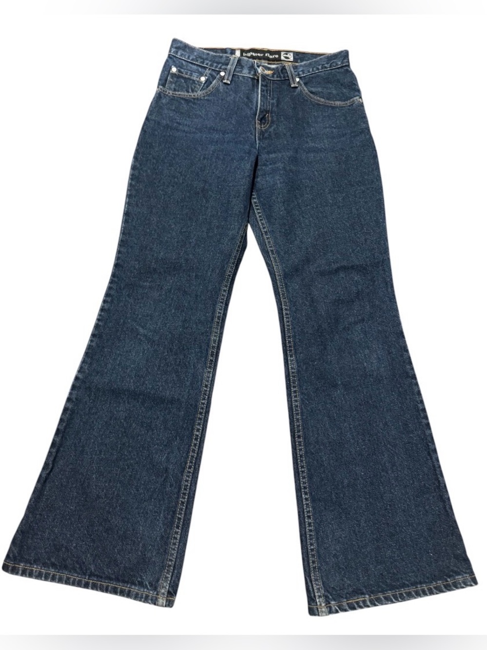 Levis Vintage 90s Silver Tab Hipster Flare Blue Denim Jeans Made USA Size 5 S